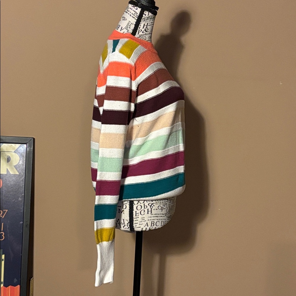 LOFT Multicolor Striped Crew Neck Sweater - Picture 4 of 8